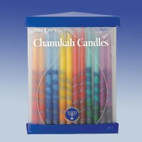 Premium Chanukah Candles - Blue, Light Blue & White, Striped