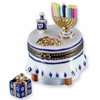 Chanukah Celebration Hinged Box with Gift Treasure