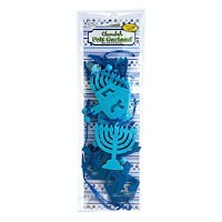 Chanukah Felt Garland with Die-Cut Menorahs and Dreidels