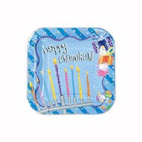 "Chanukah Sparkle" TM Square Paper Plates - 7", 8/Package Item  20501