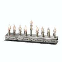 Electric Menorah Silvertone Contemporary
