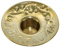 Brass Candle Holder with Design Medium Count 12