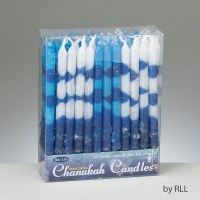 Decorative Blue & White Chanukah Candles