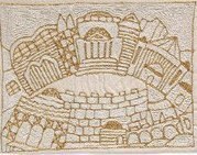 Yair Emanuel Hand Embroidered Afikoman Bag - Gold Jerusalem