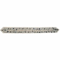 Yair Emanuel Embroidered Atara Pomegranate Design with Blessing Grey Black 31"