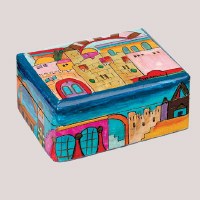 Yair Emanuel Travel Candlestick Box with Jerusalem Design