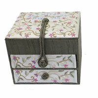 Yair Emanuel Two Drawer Embroidered Jewelry Box - Flowers