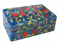 Yair Emanuel Medium Wooden Jewelry Box - Pomegranate