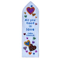 Yair Emanuel Embroidered Bookmark - All You Need is Love