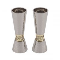 Candlesticks Silver Cone Shaped Designed by Yair Emanuel