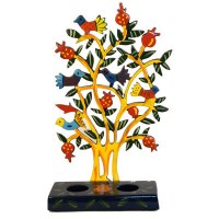 Yair Emanuel Tealight Holder - Laser Cut Light Tree with Birds