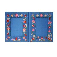 Yair Emanuel Embroidered Double Picture Frame - Flowers