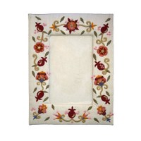 Yair Emanuel Embroidered Single Picture Frame - Pomegranate