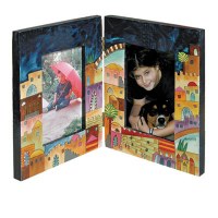 Yair Emanuel Double Wooden Painted Picture Frame - Jerusalem