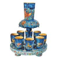 Yair Emanuel Wooden Wine Fountain - Oriental