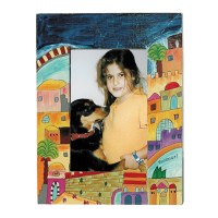 Yair Emanuel Single Wooden Painted Picture Frame - Jerusalem