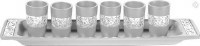 Yair Emanuel Set of Six Cups for Kiddush - Silver with Silver Lace