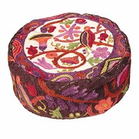 Yair Emanuel Hand Embroidered Bucharian Kippah - Multicolored Birds