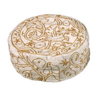 Yair Emanuel Hand Embroidered Bucharian Kippah - Gold Birds