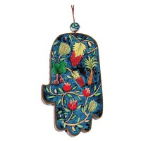 Yair Emanuel Large Wood Painted Hamsa - Jewish Motifs