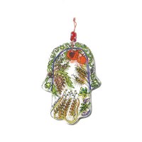 Yair Emanuel Small Glass Chamsa - The Seven Species
