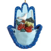 Yair Emanuel 3D Ceramic Hamsa - The Seven Species