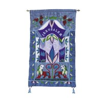 Yair Emanuel Wall Hanging Jerusalem in English - Blue