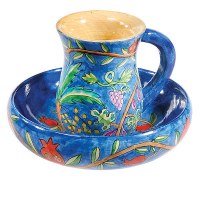 Yair Emanuel Wooden Mayim Achronim Set - The Seven Species