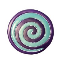 Yair Emanuel Aluminum Trivet Two Piece Swirl - Purple and Turquoise