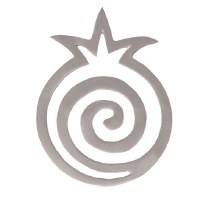 Yair Emanuel Aluminum Trivet Silver Pomegranate Shape