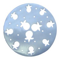 Yair Emanuel Aluminum Trivet Round Silver Cutout Pomegranates
