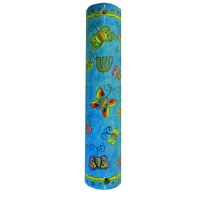 Yair Emanuel Round Wooden Mezuzah 15cm - Butterfly