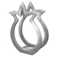 Yair Emanuel Aluminum Napkin Holder Silver Pomegranate Shape