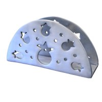 Yair Emanuel Aluminum Napkin Holder Silver - Cutout Pomegranates