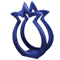 Yair Emanuel Aluminum Napkin Holder Blue Pomegranate Shape