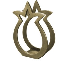 Yair Emanuel Aluminum Napkin Holder Gold Pomegranate Shape