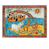 Yair Emanuel Framed Painted Wooden Picture -  Noah's Ark