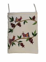 Yair Emanuel Embroidered Handbag White Birds