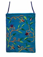 Yair Emanuel Embroidered Handbag - Turquoise Flowers