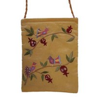 Yair Emanuel Embroidered Handbag - Gold Birds