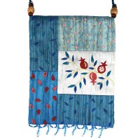 Yair Emanuel Applique Embroidered Bag - Blue Pomegranates