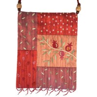 Yair Emanuel  Applique Embroidered Bag - Red Pomegranates