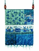 Yair Emanuel Bag with Patches and Embroidery - Jerusalem Blue