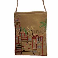 Yair Emanuel Embroidered Handbag - Gold Jerusalem