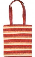 Yair Emanuel Red Striped Applique Patches Bag