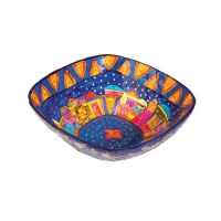 Yair Emanuel Paper Mache Bowl - Square Small - Jerusalem