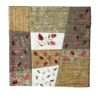 Yair Emanuel Embroidered Pillow Cover - Patches Gold Pomegranates
