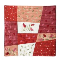 Yair Emanuel Embroidered Pillow Cover - Patches Maroon Pomegranates
