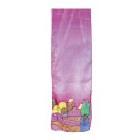 Yair Emanuel Painted Silk Scarf Small - Jerusalem Pink