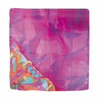 Yair Emanuel Painted Silk Scarf Square - Jerusalem Pink